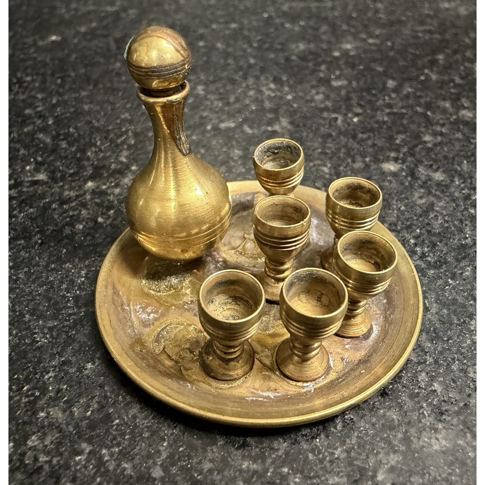 Clare-Bell Brass Works Wine Set #1745-100 CB BW USA 1:12 Miniature